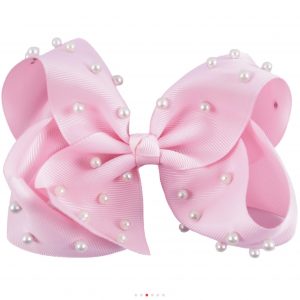 6 inch Baby Pink Pearl Hair Bow