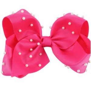 6 inch Hot Pink Pearl Hair Bow