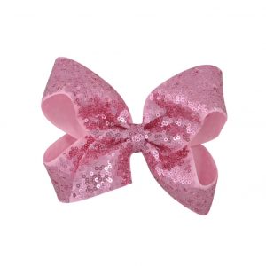 6 inch Pink Sequence Hair Bow