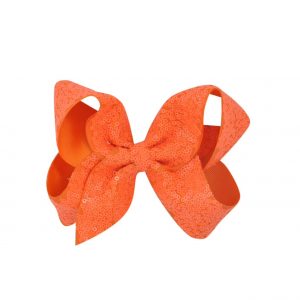 6 inch Orange Sequence Hair Bow