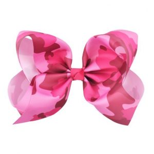 8 inch Pink Camo Hair Bow
