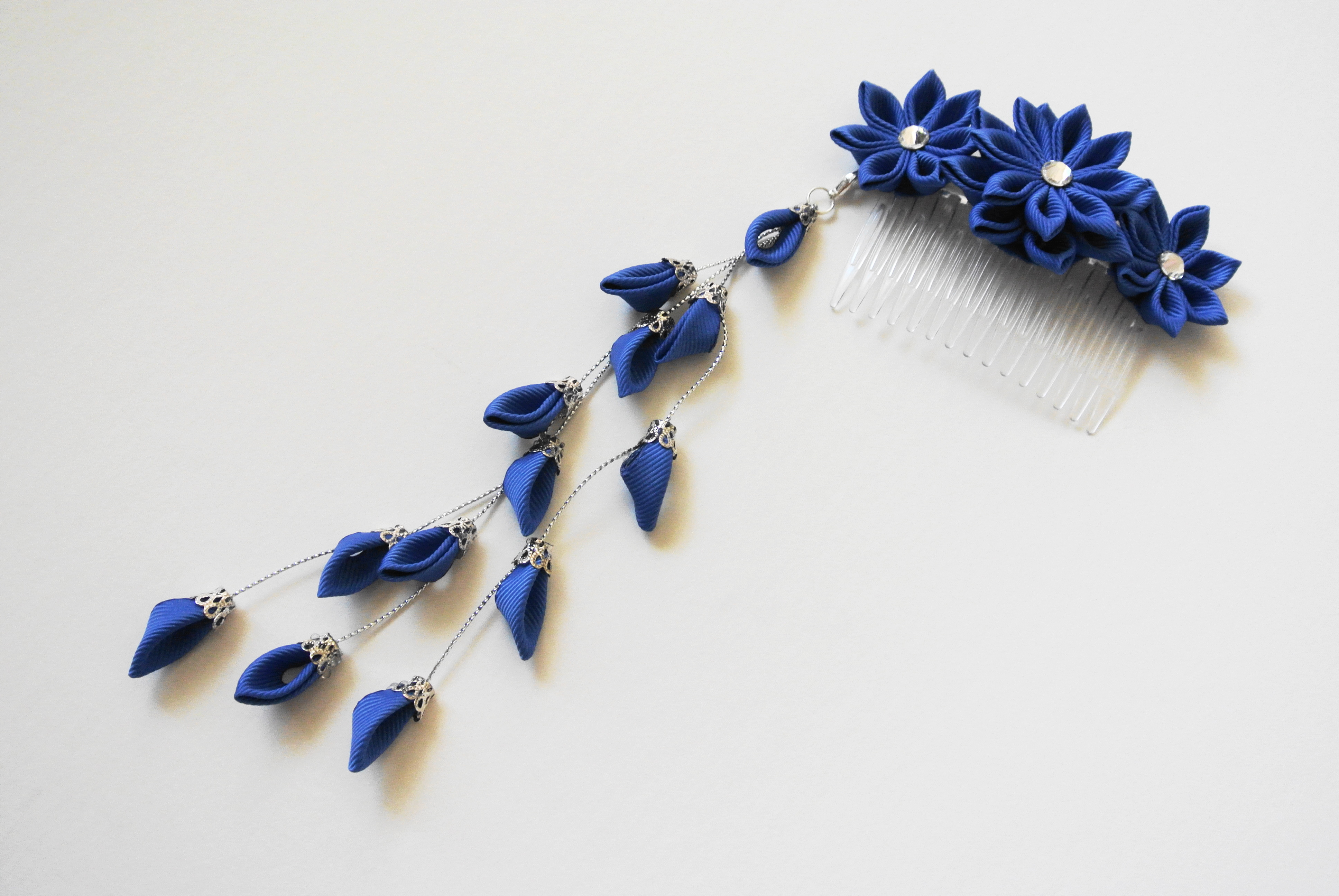 Ocean Boat Blue Hair Comb with Falls