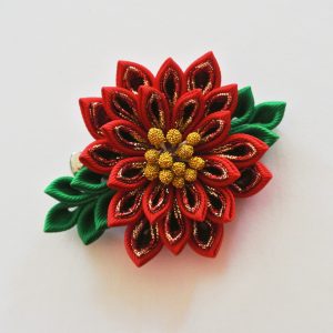 Poinsettia Large Hair Clip