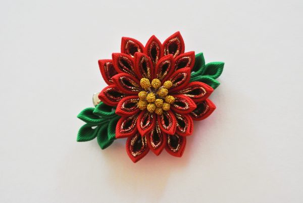 Poinsettia Large Hair Clip