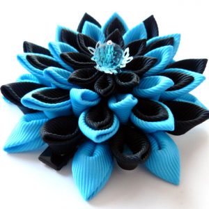 Picton Blue & Black Large Hair Clip