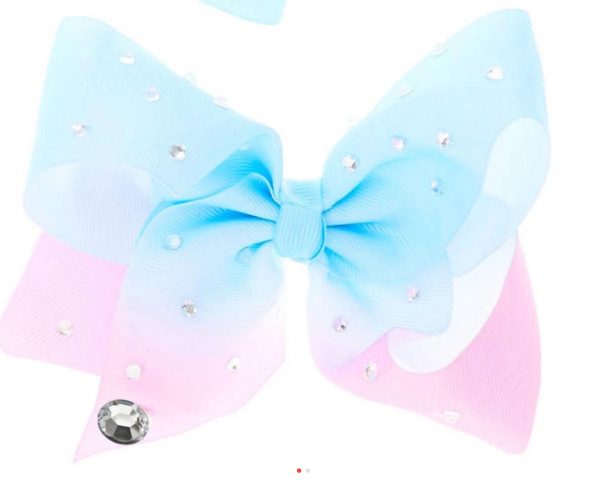 8 inch Diamantè Blue and Pink Ombré Hair Bow