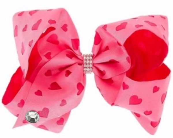 8 inch Love Heart Hair Bow