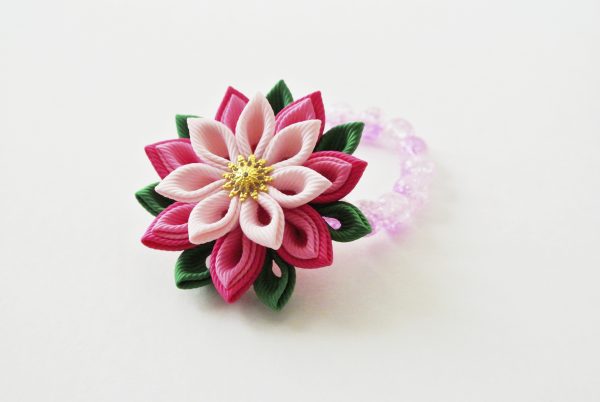 Pink Lotus Elastic Bracelet