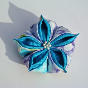 Blue Hydrangea Print Kikyou Brooch