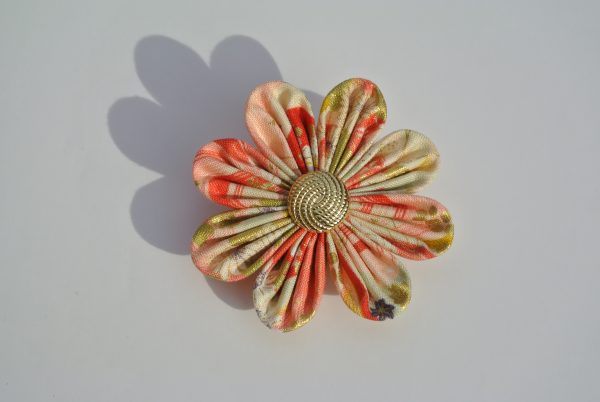 Orange Kanzashi Brooch