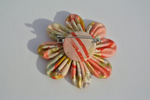 Orange Kanzashi Brooch